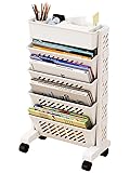 TWMTWM 5 Tier Rolling Book Cart Movable Shelves