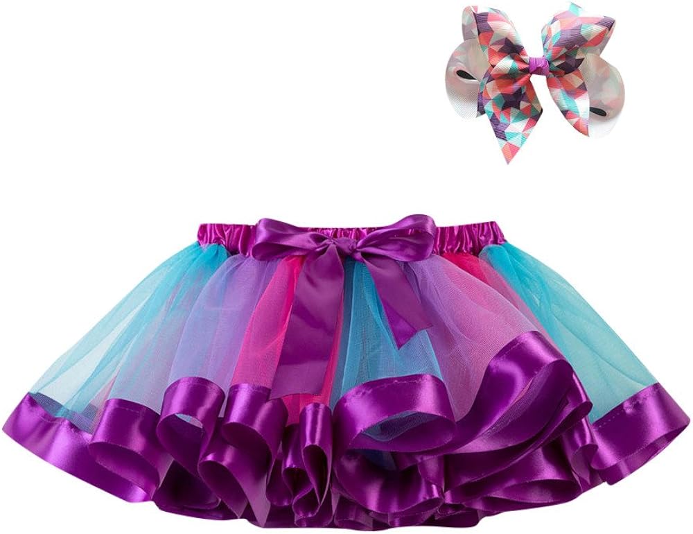 Muicook Toddler's Rainbow Tutu Skirt Little Girls Dress Up