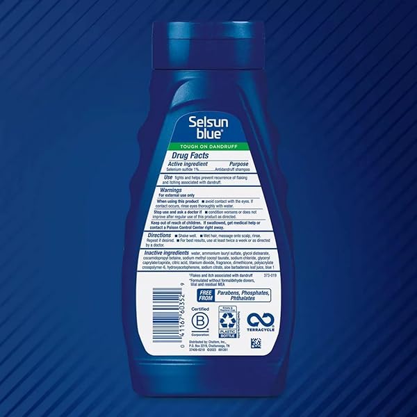 SELSUN BLUE MOISTURIZING ANTIDANDRUFF SHAMPOO, MAXIMUM STRENGTH SCALP TREATMENT WITH SELENIUM SULFIDE, 11 FL. OZ.