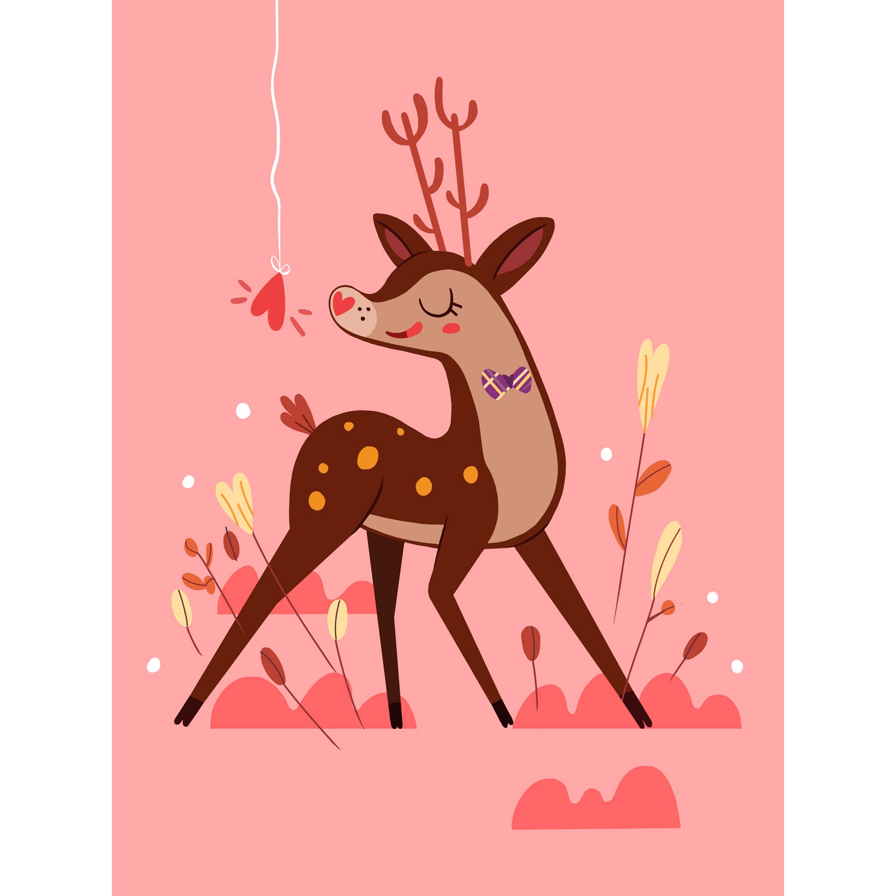 Wee Blue Coo Stag in Love Large Wall Art Print Canvas Premium Poster