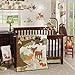 Lambs & Ivy Woodland Tales 4-Piece Crib Bedding Set - Brown, White, Green