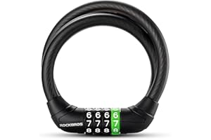 ROCKBROS Bike Cable Lock, Resettable Combination Bike Lock, Thickened Bicycle Lock Anti Theft 9.33mm Cut, Lightweight Bike Lo