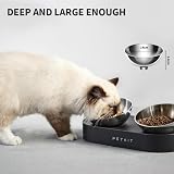 PETKIT Elevated Cat Bowls with Stand 0°/15° Tilt Stainless Steel 7cm Front view 6
