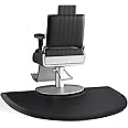 Salon Mat for Hair Stylist 3′x5′ Barber Shop Chair Mat Anti-Fatigue Salon Floor Mat - Black Semi Circle Hair Floor mats - 5/8" Thick Comfort Salon Standing Floor Mat