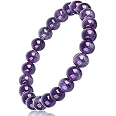 HOZEAL Handmade Amethyst Bracelet, Love Friendship Crystal Stone Protection Spiritual Amethyst Bracelet, Business Money Wealth Prosperity Good Luck Energy Beaded Bracelets for Men Women