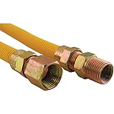 36" Stainless Steel Gas Connector with 1/2" and 1/2" Fittings