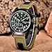 YISUYA Military Army Stopwatch Men’s Black Luminous Date Chronograph Watches Green Nylon Bracelet