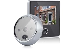 Sonew Door Viewer Peephole, Video Doorbell Digital Door Peephole Viewer Smart Vision Door Camera Monitor with 3MP, 90° Wide Angle, IR Night Vision for Home Office Hotel