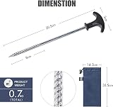 TIMBER RIDGE 10 Pack Tent Pegs Heavy Duty Steel Rustproof Spiral Thread view 5