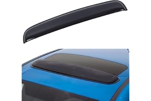 DEAL AUTO ELECTRIC PARTS 35" Wide Universal Sun Roof Visor Wind Deflector, Dark Smoke Tint Tape-On Type Moon Roof Visor Windf