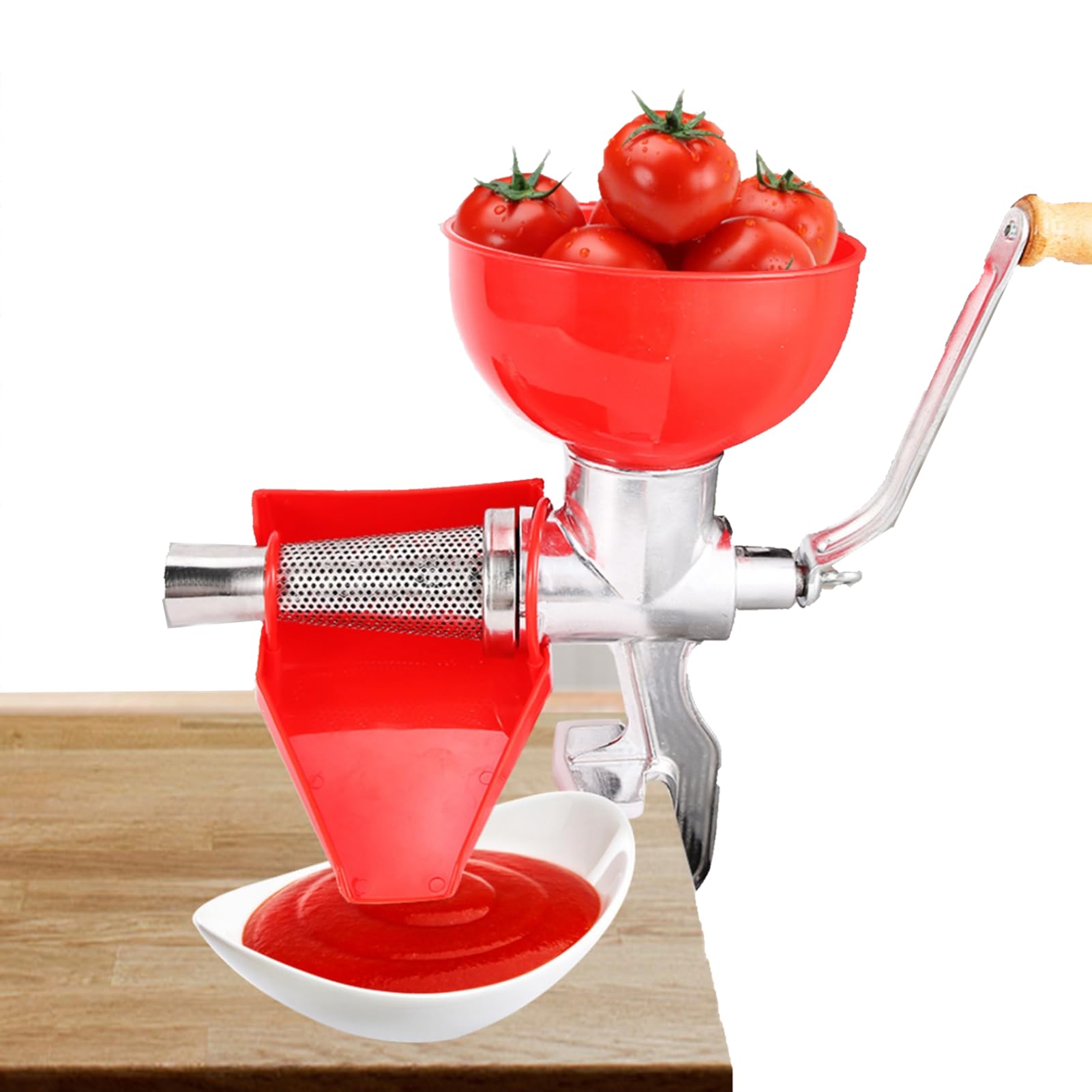 Tomato Press, Manual Tomato Strainer Lemon Orange Juicer Sauce Maker Aluminum Alloy Fruit Squeezer for Fruit Vegetable Kitchen Tool