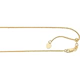 14k Yellow Gold 1 mm Adjustable Wheat Chain 22" w/Lobster Claw Clasp