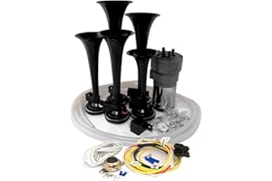 OEMLINK International LTD Dixie Air Horn Black - Dixieland Premium Full 12 Note Version with Installation Wire Kit and Button