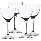 Nick and Nora Coupe Cocktail Glasses - Handblown Vintage Coupe Glasses to Serve a Manhattan, Martini, Aperitif, Algonquin, or Port Wine, 5-ounce Set of 4 or 2 (Plain, 4)