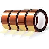 MEBMIK 4 Rolls 20mm x16m(52FT) Heat Tape High Temperature Heat Resistant Tape Heat Transfer Tape for Heat Sublimation Press Vinyl,No Residue