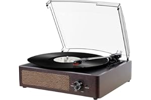 KEDOK Vinyl Record Player with Built-in Bluetooth Receiver Vintage Turntable for Vinyl Records, 3 Speed 3 Size Portable Retro Record Player for Entertainment and Home Decoration。