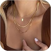 YANCHUN Initial Necklaces for Women Layered Letter Pendant Necklace Layered Tiny Initial Choker Stocking Stuffers Adults Gold Jewlery Trendy Best Christmas Gifts 2025