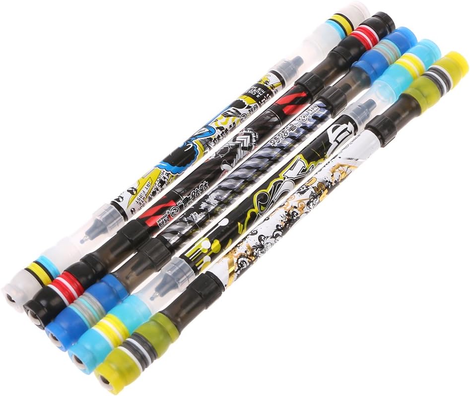 Jigang Cute Plastic Ballpoint Non Slip Coated Spinning Ballpoint Pen Rolling Rotating Playing Gift for Student Children Office (Random Color)
