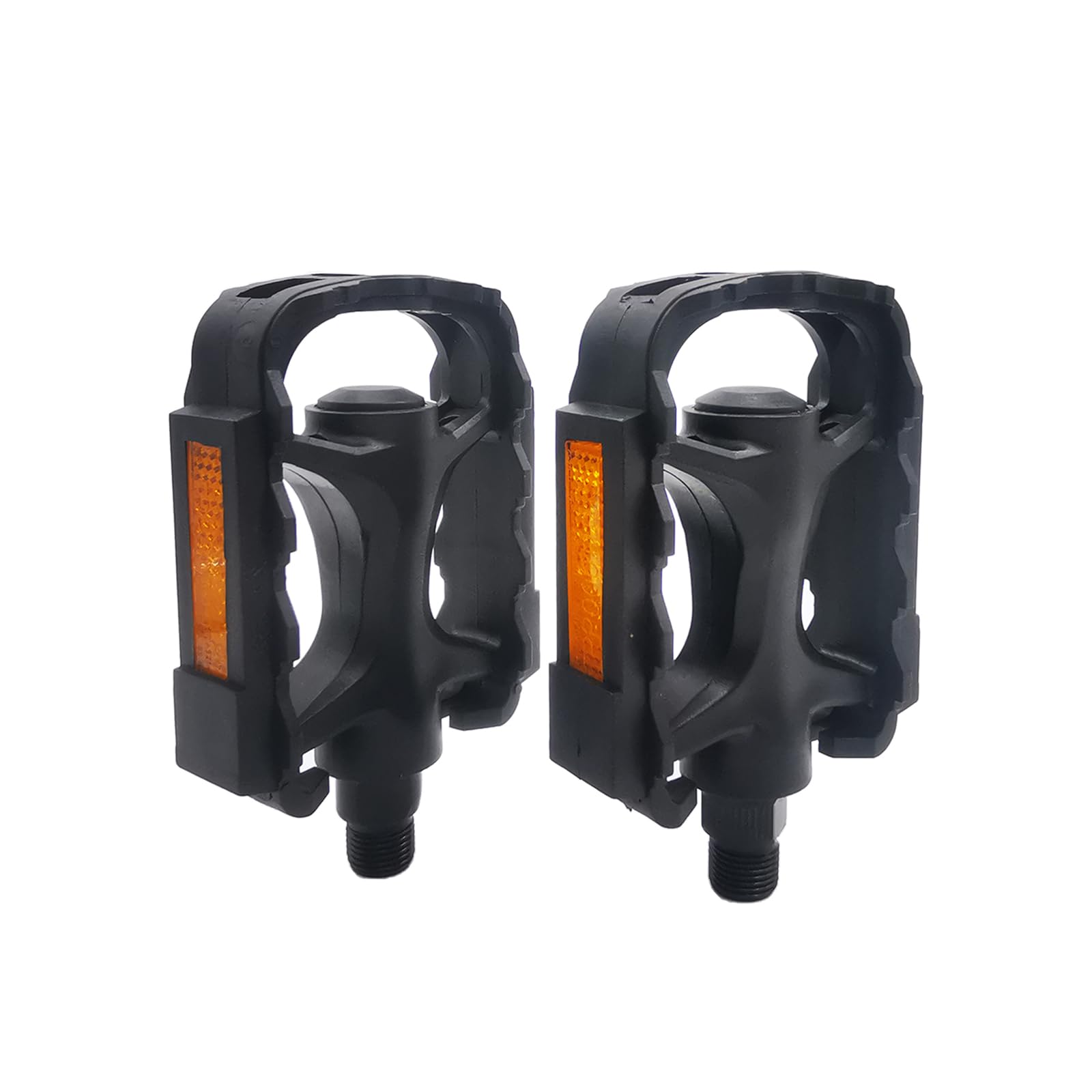 UPANBIKE Bike Pedals Universal Plastic Road Bike Pedals 9/16 Inch Mountain Bike Pedals Flat Platform with Reflector for Road Bike MTB