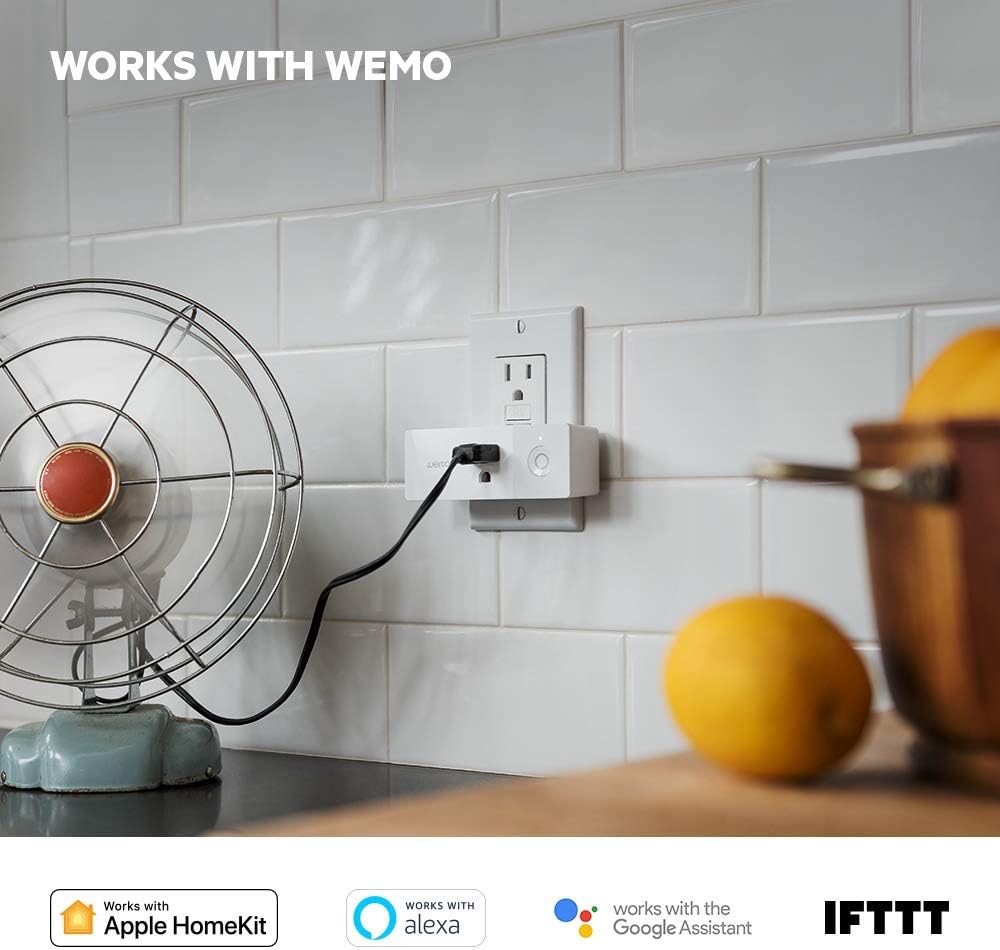 Wemo Mini Smart Plug, WiFi Enabled, Works with Alexa, Google Assistant & Apple HomeKit