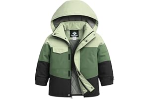 GEMYSE Boys Winter Coat Waterproof Windproof Boys Ski Jacket with Hood Kids Insulated Quilted Outerwear
