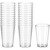 Sonile 8 oz Clear Plastic Cups, 25 Pack Disposable Cups for Cold Drinks