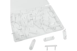 Kemcatui 40Pcs Bed Skirt Pins or Holders, Plastic Head Double Pins White Furniture Chair Leg Feet Pads Glide Nails for Bedskirt, Slipcovers