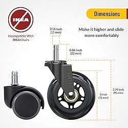 HOLKIE Office Chair Wheels Roller Blade Caster