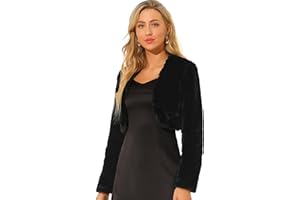 Allegra K Women's Halloween Costumes Evening Shrug Wedding Gown Fuzzy Formal Faux Fur Bolero Jacket