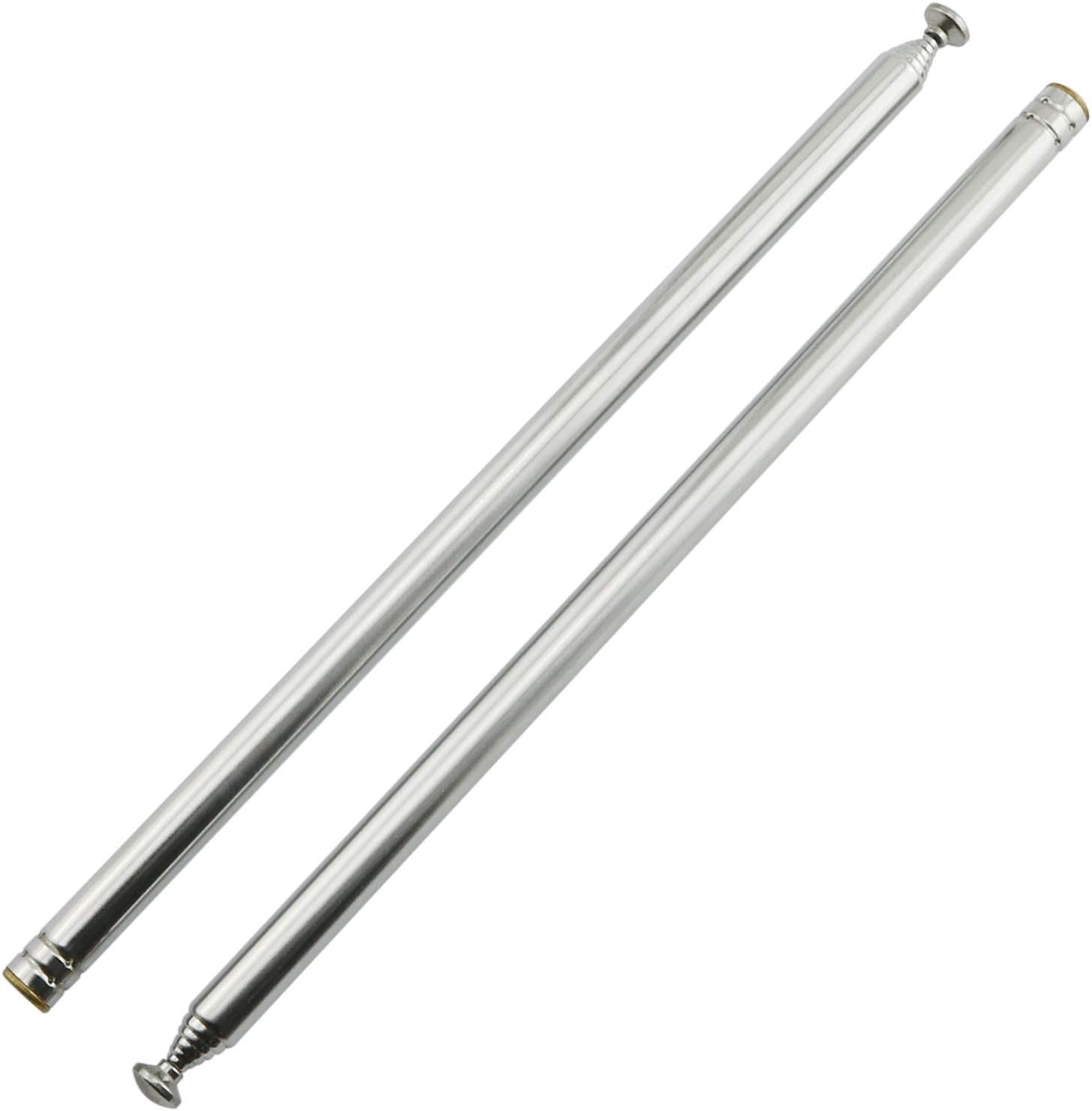 RuiLing 2-Pack M3 Female Thread 7 Section AM FM Radio Universal Antenna for Radio TV Electric Toys, Telescopic Replacement Antenna Aerial, Stainless Steel Material, Stretched Length 96cm 37.7 Inch