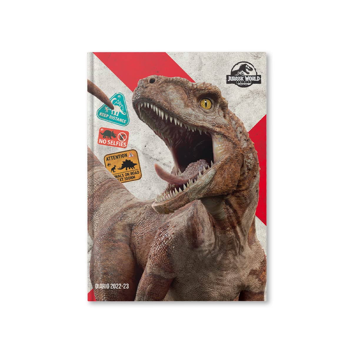 Jurassic World - School Diary Dated, 10 Months, September 2022 - June 2023, School Diary with Sticker, 320 Pages, Padded Soft Cover, Size 14.2 x 19.3 cm, Dinosaur Cover