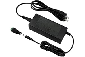 HAMRVL 12V 5A Power Supply Adapter Regulated AC 100-240V to DC 12V Transformer for FCOB WS2811 COB LED Strip Lights CCTV Camera Monitor with 5.5 x 2.5mm Tips, Genuine 12V Lighting Converter, US Plug
