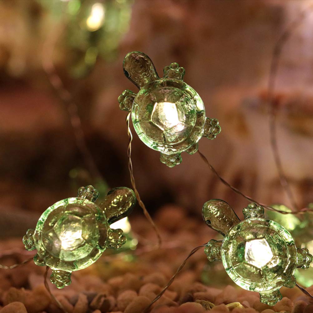 OSALADI Tortoise Fairy Lights, 40 LEDs, Tortoise Fairy Lights, USB Rechargeable Copper Wire, Beach Theme for Christmas, Party, Home