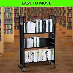 Trailblaze 3-Layer Book Cart, V-Shaped Single-Sided