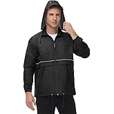 TIHEEN Men's Rain Jacket Cycling Running Jackets Waterproof Raincoat with Hood Windbreaker Hiking Jacket Rain Coat
