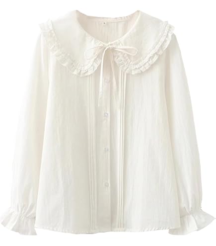 Amazon.com: KUFEIUP Women's Ruffled Sailor Collar Buttons Down