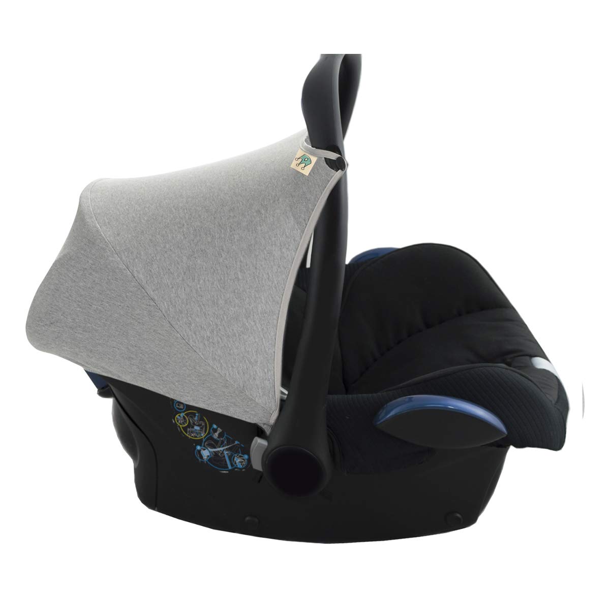 JYOKO Kids Canopy Hood Compatible with Maxi COSI Cabriofix Stone Grey