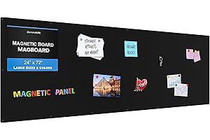 DLDIRECT Diamond Life Magnetic Board - Memo & Vision Board for Home, Office, and Classroom - Magnet Board for Kids - Pre-drilled Mounting Screws Included (Black 24"x72")