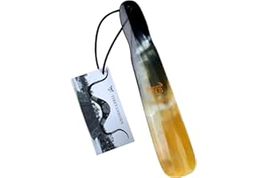 Tibetanhorn Shoe Horn, Hand Crafted Natural Tibetan Yak Horn Shoe Horns for Men Women Kids, Boots & All Shoes, Portable Travel Size with Gift Box(8.7" to 9.4")