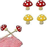SPANSEE 4 PCS Mushroom Stitch Stoppers, Knitting Needle Point Protectors, Knitting Needle Stoppers, Needle Hugger, Knitting Accessories, Knitting Supplies fit Size 2-13 (2.75mm-9mm) Needles
