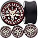 0g (8mm) to 25mm black wood logo ear plug MoDTanOiz (Style sort by image A > B > C > D > E > F > G > H)