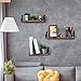 NEX Wall-Mounted Floating Shelves, Set of 3 Rustic Wood Wall Shelves for Living Room, Bedroom, Bathroom