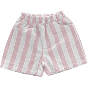 RGDYPKO Boys Girls Striped Shorts, Toddler Baby Linen Shorts School Uniform | Back to School Outfits for Girls, Boys Uniform