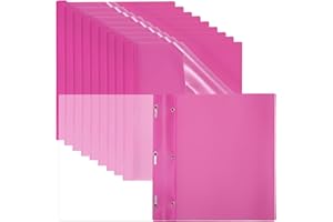 PATIKIL Plastic Report Covers with Prong, 10 Pcs 80 Sheet Clear Front Presentation Binders with 3 Metal Prong Fasteners Repor