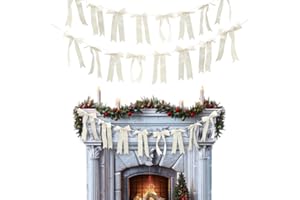 CHMOART 2 Strings Baby Shower Wreath Bow Wedding Craft Bows Birthday Tree Ornaments Bow White Silk Bow Birthday Holiday Hanging Bows for Home Front Door Decorations