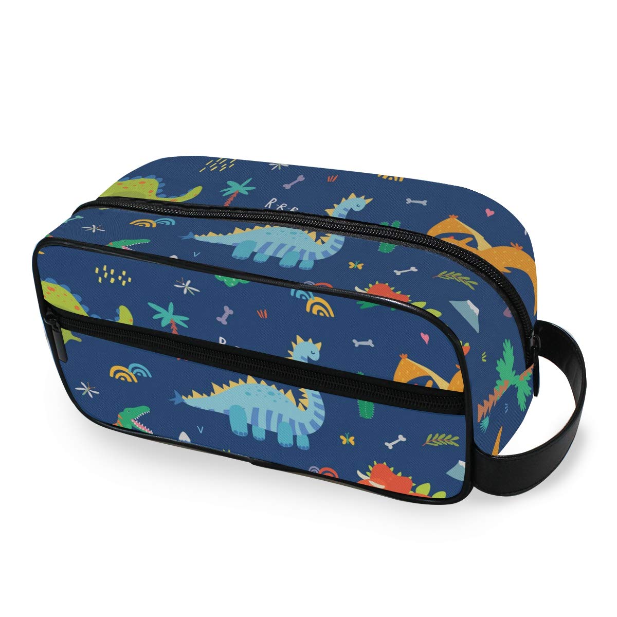 Moyyo Dinosaurs Toiletry Bag - Kids Boys Men Travel Toiletry Wash & Shower Bag with PU Leather