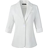 Beninos Womens 3/4 Sleeve Blazers Business Casual Solid Lightweight Suit Jacket Office Blazer