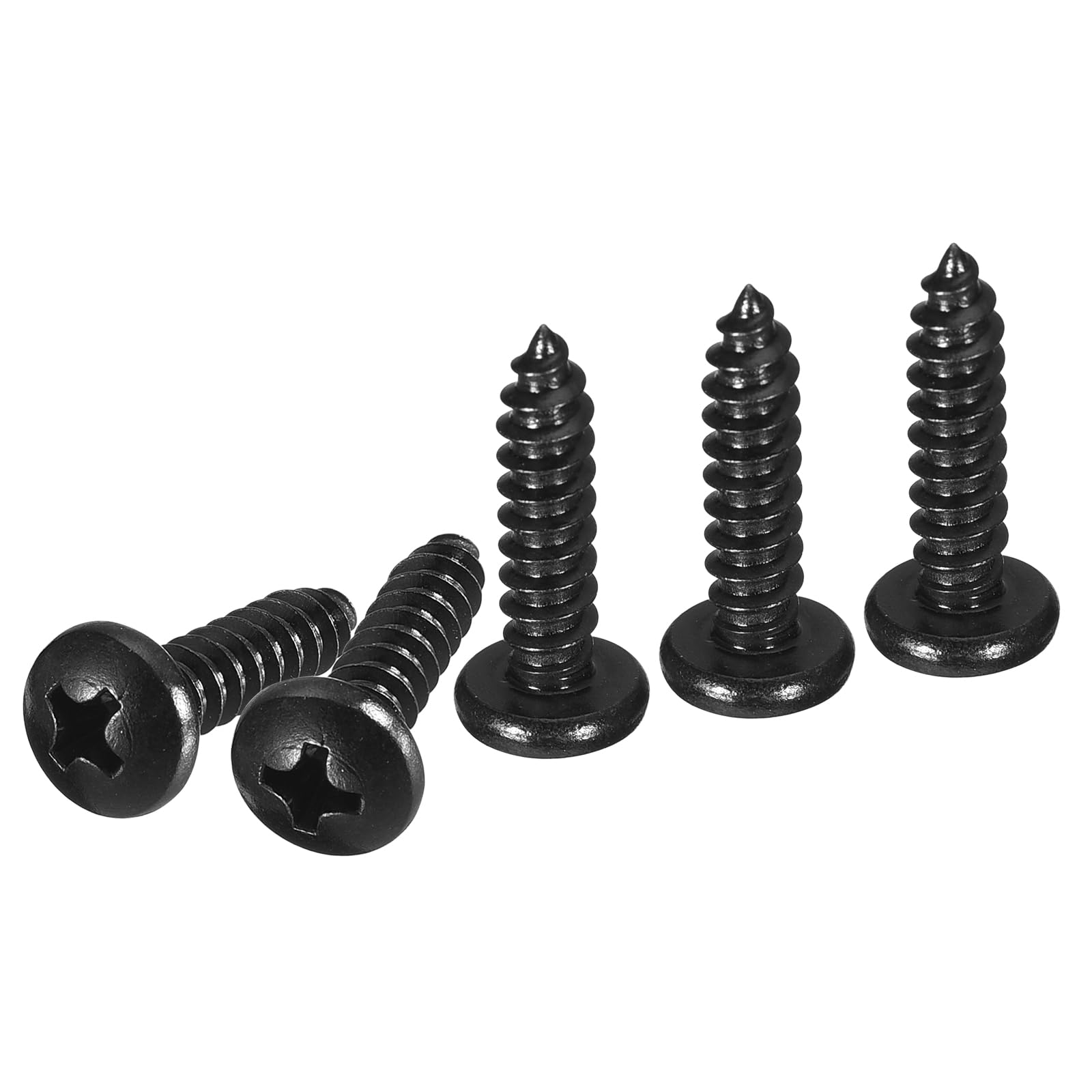 DTGN #10x3/4" Phillips Pan Head Self-tapping Screw - 100Pack - Black Oxide 304 Stainless Steel Sheet Metal Screws Wood Screws