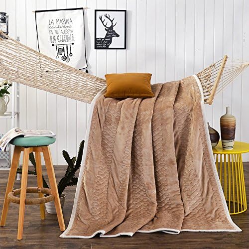 Soft Warm Throw Blanket for Sofa/ Couch/ Bed, Double-Deck Flaneel Blanket-78"x90"(Khaki)