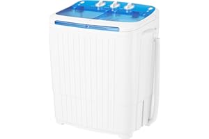 Superday Portable Washing Machine, 17.6lbs Mini Compact Twin Tub Washing Machine Laundry Compact Washer spinner Combo, Portable Washer Dryer Combo for Home/Apartment/Dorms/RV(Blue)